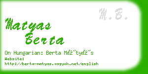 matyas berta business card